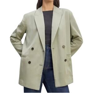 Everlane Tencel Double Breasted Blazer Seagrass Green Size 10